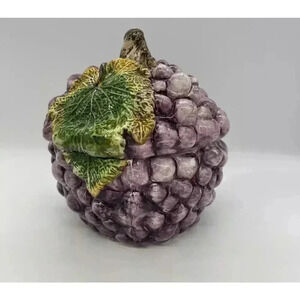 Grape Cookie Jar Made in Italy Ceramic